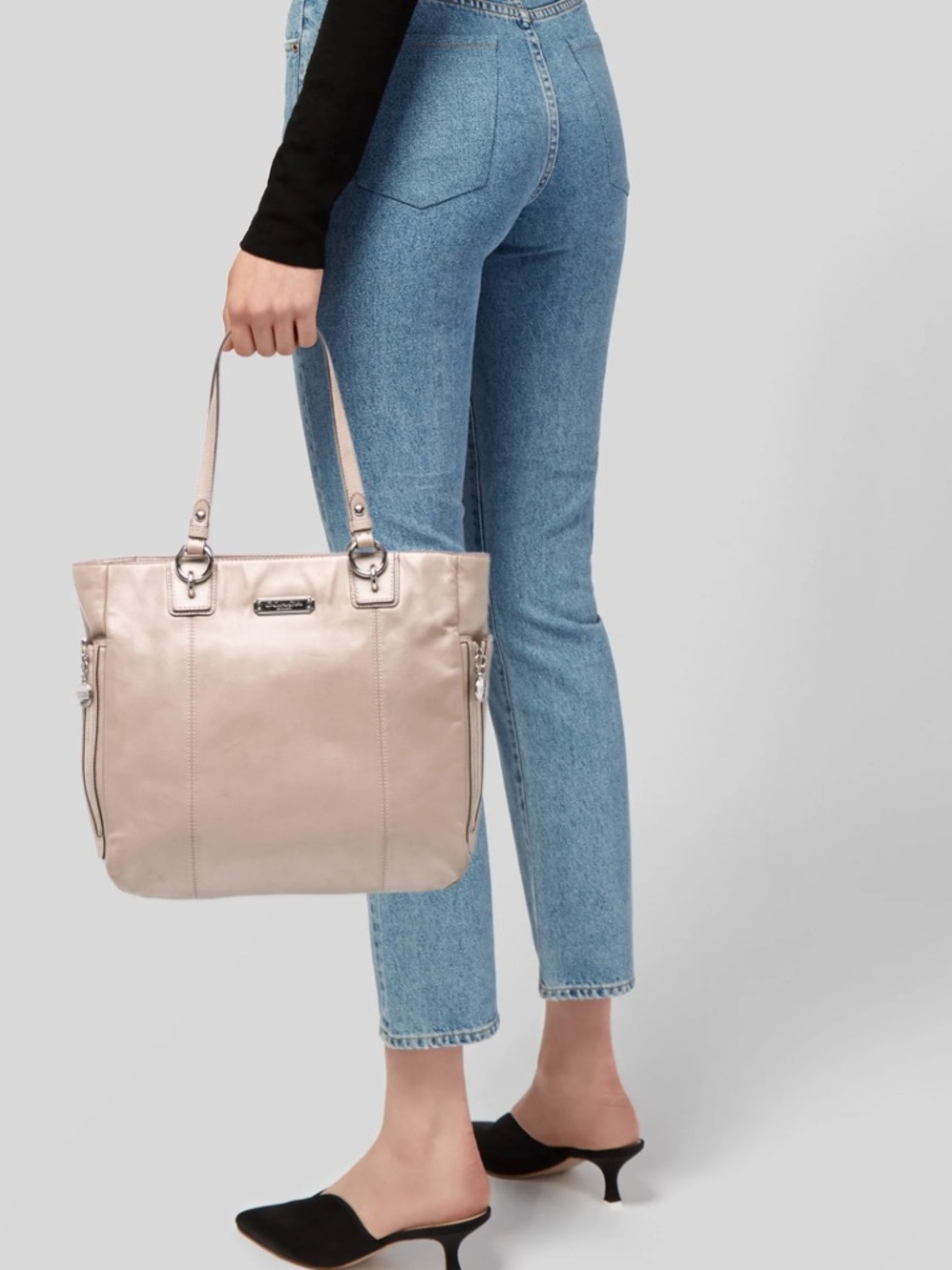 🍸🎀Vintage Coach Champagne Women's Bag in Light Beige/pink- Classic Carryall